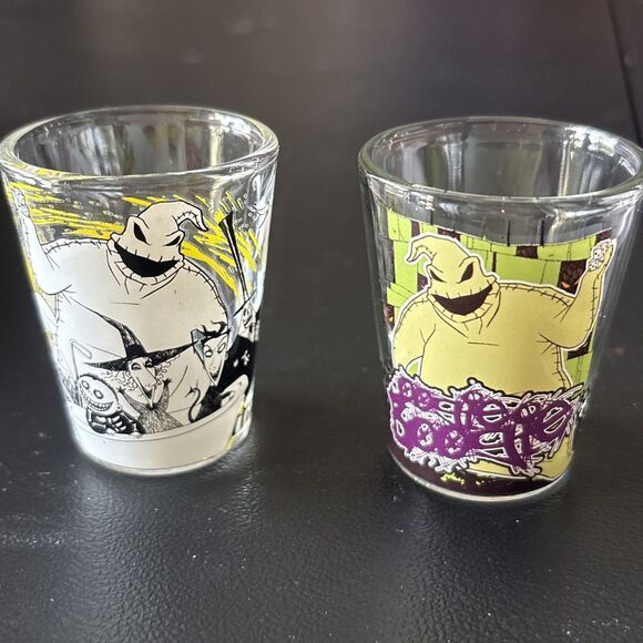Set Of Two Nightmare Before Christmas Oogie Boogie Shot Glasses 1.5 Ounces - Picture 1 of 6